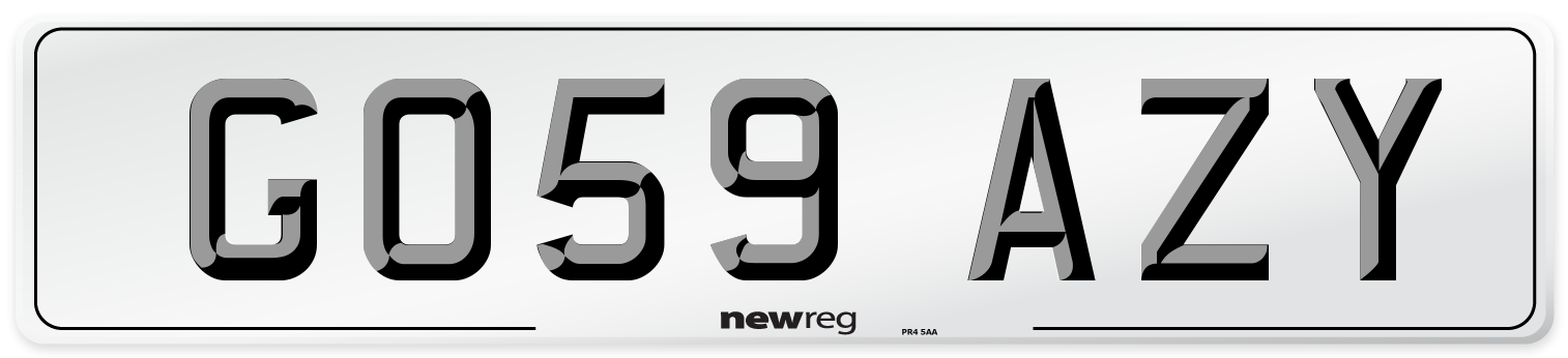GO59 AZY Number Plate from New Reg